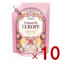 トイレタリージャパン 香りサフロン 柔軟剤 詰替え 詰め替え パフュームドヨーロッパ ローズブーケの香り 大容量 1000ml 10個