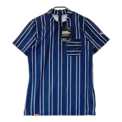 サイズ：L PUMA GOLF プーマゴルフ  モックネック 半袖Tシャツ ストライプ柄 ネイビー系 [240101502745] ゴルフウェア レディース ストスト