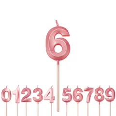 【人気商品】ピンク(番号6) 卒業パーティー ウェディングパーティー ケーキナンバーキャンドル 記念日をお祝いしましょう 装飾 3D バースデーキャンドル 数字 おしゃれ お誕生日キャンドル ろうそく 誕生日 YIXINLYMY