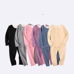 子供 微起毛インナー 女の子　男の子 インナーセット 発熱インナー 上下セット あったか インナー 裏起毛 無地 長袖 肌着 ロングパンツ 保温 暖かい 防寒インナーmlxz205