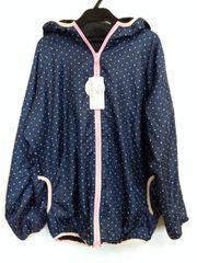 SALE中【新品未使用】あったか裏シャギージャンパー　ドット柄　M~Lサイズ　ネイビー系　母の日