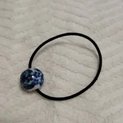 ヘアゴム　陶器　和柄　髪留め　レトロ　ハンドメイド