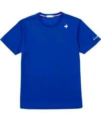 le coq sportif ルコック ソレイユ ゲームシャツ ブルー M QTMVJA90 BL | 衣類 服 ウエア トップス シャツ 半袖 ショートスリーブ 吸汗 速乾 メッシュ UVカット 紫外線対策 トリコロール テニス スポーツ アウトドア デイリ