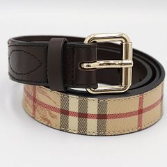美品】BURBERRY ノバチェック柄ベルト ゴールドバックル 男女兼用
