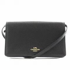 コーチ COACH アンナ フォルド ショルダーウォレット 長財布 小銭入れ レザー 黒 ブラック F30256 /AN29 ■OF