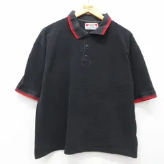 XL/古着 半袖 ポロ シャツ メンズ 90s 鹿の子 大きいサイズ コットン 黒他 ブラック 25jul02 中古 トップス