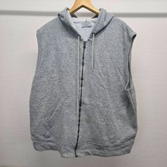 ATHLETIC WORKS ノースリーブ ジップアップパーカー XL グレー ヴィンテージ メンズ 古着 M-C-410