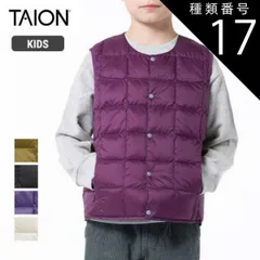 種類17：OFF-WHITE/120 タイオン キッズ ベスト taion K004 KS CREW NECK BUTTON DOWN VEST ベーシック クルーネック インナーダウンベスト 子供服 アウター インナーベスト インナーダウン アウトドア(24