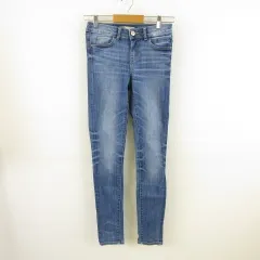 ザラ ベーシック ZARA BASIC デニムパンツ ジーンズ スキニー ロング ストレッチ 青 34 *T896