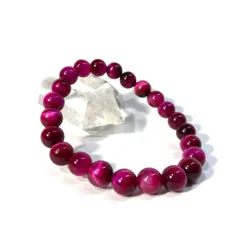 ピンクタイガーアイ パワーストーン ブレスレット 8mm （シンプル）メンズ・レディース　男性・女性　数珠ブレス　開運  [d]