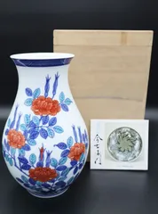 限定セールSALE人間国宝 十三代今泉今右衛門 錦 薔薇絵花瓶 茶道具 保証品 XlW0 色絵