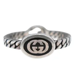 本物 グッチ GUCCI オバール インターロッキングG Ag925 リング 指輪 12 11号 シルバー アクセサリー ジュエリー 中古 【フォロー割】