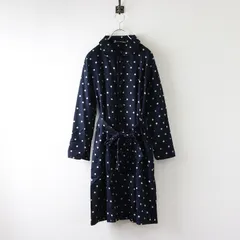 美品 45R フォーティファイブアール umiiI908 インディゴ ドット ラウンドカラー ワンピースコート 2 ネイビー┃水玉【2400014602968】のサムネイル