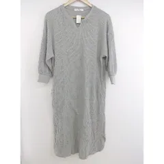 ◇ RAY CASSIN レイカズン Vネック サーマル 長袖 膝下丈 ワンピース サイズF グレー レディース P  【中古】 【1208240000609】