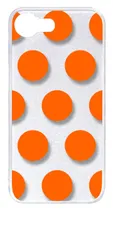 【新品未使用】iPhone16 E アイフォン16E クリア ハードケース ドット柄 水玉 (オレンジ) スマホケース カバー cl-ip16e-dotbig-07