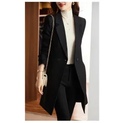 ☆ ブラック ☆ Sサイズ ☆ ロングジャケットスーツ セットアップ パンツスーツ パンツスーツ レディース セットアップ ロングジャケット 上下セット セレモニースーツ フォーマル ママスーツ 上品 ロングコート きれいめ おしゃれ スーツ 入園式 卒園式