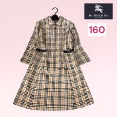 バーバリーロンドン　BURBERRY LONDON 160A ノバチェック　ジップアップ　ファスナー　ワンピース　牛革ベルト　金具