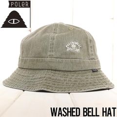 バケットハット 帽子 POLeR ポーラー WASHED BELL HAT 241MCV0258 OLIVE DENIM 日本代理店正規品