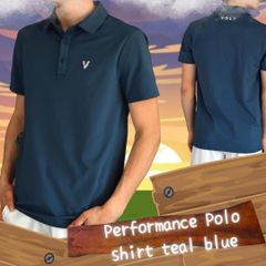 【スポーツウエア】Performance Polo shirt teal blue v4(パデル)【Volt】