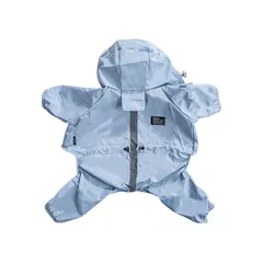 1:犬用レインコート 小型犬 ポンチョ 防水 雨具 通気 軽量 夜間反射 散歩用 帽子付き 可愛い 散歩 お出かけ 四季通用 着脱簡単 中型犬 グレー XL