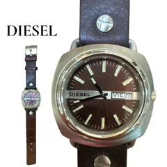 ディーゼル　DIESEL 腕時計　レザーベルト　カレンダー付き　曜日付き　文字盤エンジ　DZ-2128 12 05 07