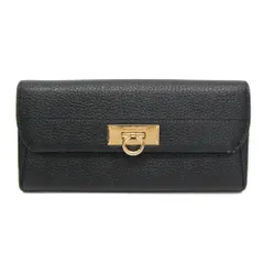 サルヴァトーレ・フェラガモ(Salvatore Ferragamo) ガンチーニ 22 C225 0604375 レディース レザー 長財布（二つ折り） ブラックのサムネイル
