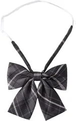 Eiza スクールリボン ネクタイ チェック柄 学生 制服 小物 高校生 中学生 コスプレ e800( グレイ/ダークグレイ/ホワイト,  Free Size)