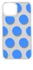 【新品未使用】iPhone14 アイフォン14 クリア ハードケース ドット柄 水玉 (ブルー) スマホケース カバー cl-ip14-dotbig-02