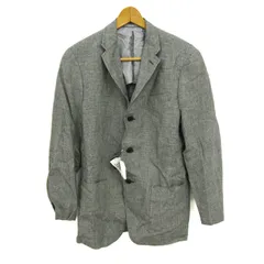 ユニクロ テーラードジャケット アウター プレミアムリネン 千鳥格子柄 未使用品 メンズ Mサイズ グレー UNIQLO