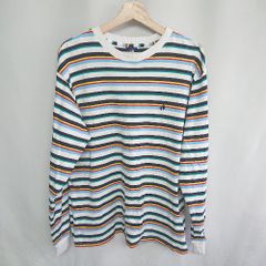 ◇ HANG TEN ハンテン ボーダー 長袖 Tシャツ サイズLARGE マルチカラー メンズ E  【1407180012455】