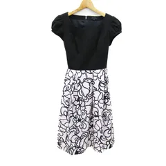 トゥービーシック ワンピース トップス 切替 花柄 半袖 日本製 レディース 38サイズ 黒×ピンク TO BE CHIC 【中古】