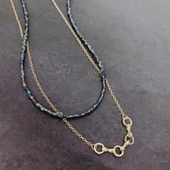 2連 （オーロラブラック加工）ネックレス