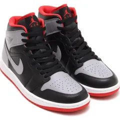 [ナイキ] エア ジョーダン 1 MID [AIR JORDAN 1 MID] ブラック/ファイヤーレッド/ホワイト/セメントグレー DQ8426-006 日本国内正規品 28.0cm 