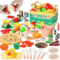【大人気】La Gacelaおままごとセット ままごとお鍋セット キッチントイ おもちゃ 94点セット 野菜 果物 食器 海鮮 収納かご キッチン おもちゃ ごっこ遊び 食べ物 贅沢食材 ごっこ遊び 親子遊び 誕生日プレゼント