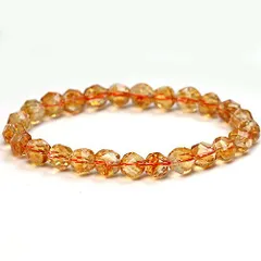  〔K1556〕約7mm 天然シトリン スターカット ブレスレット