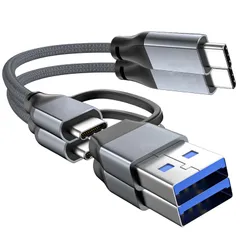 【数量限定】4K データ転送 20Gbps 60Hz映像出力 2 Gen ナイロンUSB-A/C 3.2 & 超急速充電USB PD3.1 USB-CケーブルiPhone [2本セット] 15iPad 0.2M ケーブル Pro/AirMacBookM
