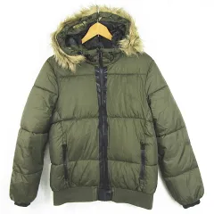 ザラ ZARA BOYS 中綿 ジャケット ジャンバー ファー フード付き 11/12 152㎝ カーキ 1792/763 kz9601