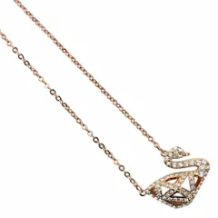スワロフスキー ネックレス ペンダント リバーシブル レディース ピンクゴールド クリア ブラック スワン SWAROVSKI FACET SWAN NECKLACE 5281275