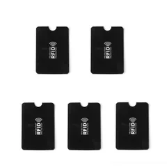 スキミング防止 カードケース 縦型 《5枚セット》 《ブラック》 磁気防止 カード入れ プロテクター クレジットカード キャッシュカード[定形外郵便、送料無料]mer001