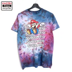 00s スーパーマリオ タイダイ柄 半袖Ｔシャツ メンズ 表記Mサイズ