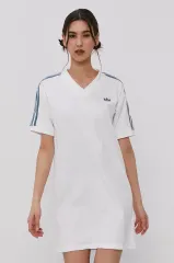 adidas(アディダス) アディカラー Tシャツ ドレス 3D トレフォイル 青 それら リーンライン XS