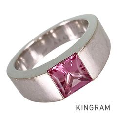 Pt900 K18YG トルマリン5.37 ダイヤモンド0.14 リング