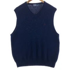 古着 ラルフローレン Ralph Lauren POLO by Ralph Lauren Vネック コットンニットベスト メンズL相当/eaa381046