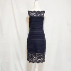 #snc タダシショージ TADASHI SHOJI ワンピース S 紺 シースルー 小さいサイズ ピンタック ノースリーブ バックジップ レディース [826836]のサムネイル