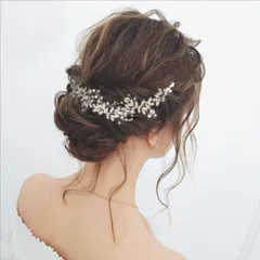 小枝リーフヘッドドレス★ビジュー パール アクセサリー 髪飾り