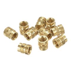 新品 uxcell ローレットインサートナット M5 x 8mm L x 7mm OD メススレッド ブラス 埋め込みナット 60個入り