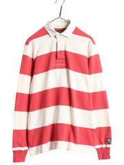 【お得なクーポン配布中!】 ラグビー ラルフローレン ワイド ボーダー 長袖 ラガー シャツ メンズ M / ポロ RUGBY ラグビーシャツ 長袖シャツ ヘビーウェイト ツートン