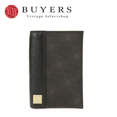 【中古】ダンヒル 名刺入れ カードケース DUNHILL L2H747B D-EIGHTメンズ 男性 MENS ディーエイト 小物 PVC ダークブラウン こげ茶 レザー business card holder case dark brown