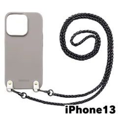 【新品未使用】iPhone13 アイフォン13 チェーン TPU カバー(くすみグレー/ブラックB)myones 斜め掛け スマホショルダー かわいい zmyones002-ps1-st29-iphone13-gy-bk-b