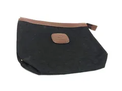 CELINE セリーヌ ヴィンテージ Cサルキー キャンバス×レザー クラッチバッグ セカンドバッグ ポーチ ブラック系×ブラウン系 DI3559